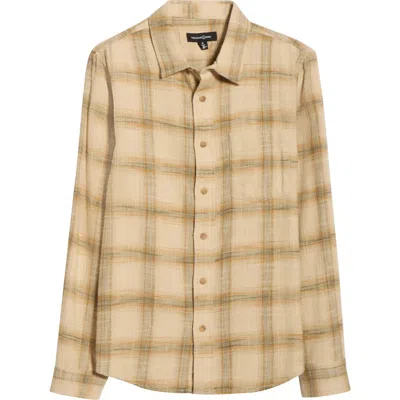 Treasure & Bond Ombré Check Slub Cotton Flannel Button-up Shirt In Neutral