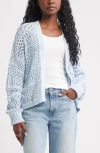 Treasure & Bond Openwork Slouchy Cotton Cardigan In Blue