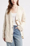 Treasure & Bond Oversize Cable Stitch Cardigan In Brown