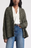 Treasure & Bond Oversize Slub Cashmere Cardigan In Gray