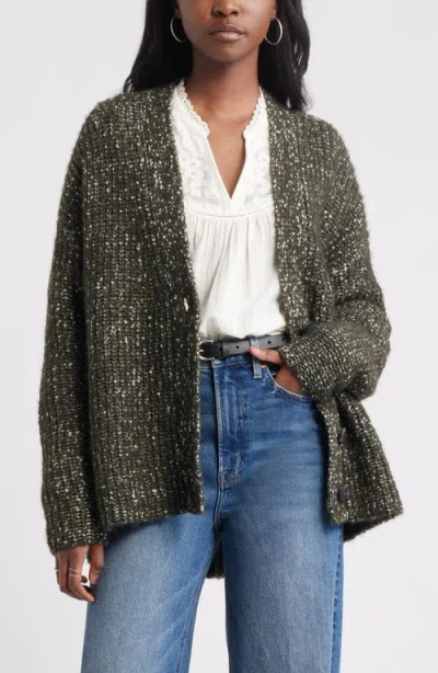 Treasure & Bond Oversize Slub Cashmere Cardigan In Gray
