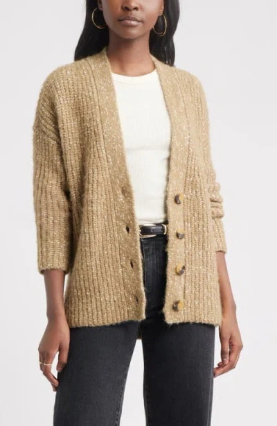 Treasure & Bond Oversize Slub Cashmere Cardigan In Neutral
