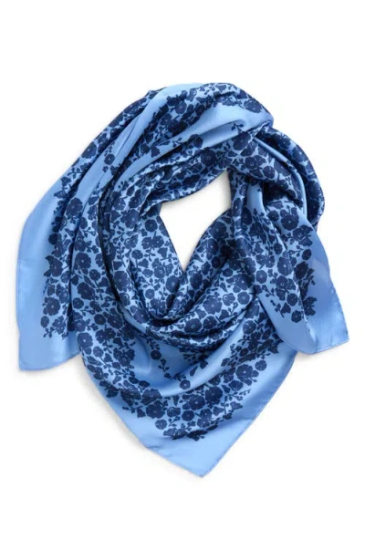 Treasure & Bond Oversize Square Satin Scarf In Blue