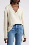 Treasure & Bond Oversize V-neck Sweater In Beige Castle
