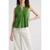 Treasure & Bond Pintuck Cotton Blend Tank In Green Willow