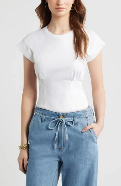 Treasure & Bond Pintuck Cotton T-shirt In White