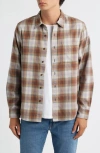 Treasure & Bond Plaid Flannel Button-up Shirt In Brown