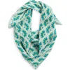 Treasure & Bond Pleated Satin Scarf In Green Abstract Fan
