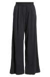Treasure & Bond Pleated Wide Leg Pull-on Pants In Black Jet
