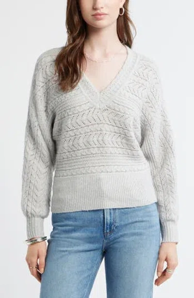 Treasure & Bond Pointelle Dolman Sleeve Sweater In White