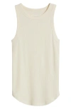 Treasure & Bond Pointelle Rib Crewneck Tank In Ivory Cream