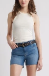 Treasure & Bond Pointelle Rib Crewneck Tank In Ivory Egret