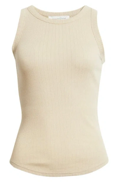 Treasure & Bond Pointelle Rib Crewneck Tank In Neutral