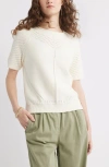 Treasure & Bond Pointelle Short Sleeve Cotton Sweater