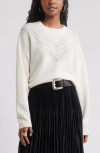 Treasure & Bond Pointelle Wool & Cashmere Sweater In White