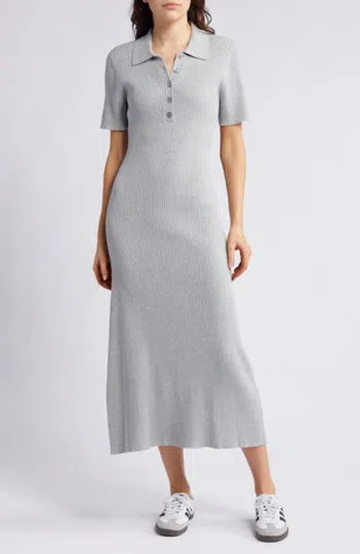 Treasure & Bond Polo Rib Cotton Blend Sweater Dress In Gray