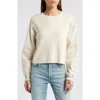 Treasure & Bond Poplin Sleeve Sweater In Ivory Dove