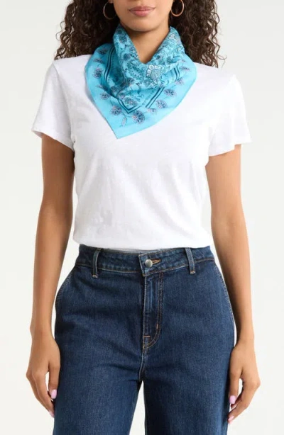 Treasure & Bond Pottery Floral Square Bandana In Blue