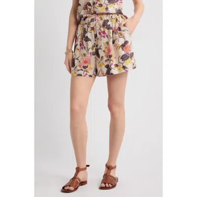 Treasure & Bond Print Linen Blend Shorts
