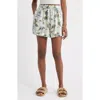 Treasure & Bond Print Linen Blend Shorts In White