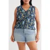 Treasure & Bond Print Shirred Tank