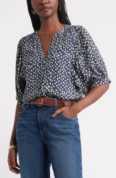 Treasure & Bond Raglan Sleeve Button-up Shirt In Blue