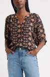 Treasure & Bond Raglan Sleeve Button-up Shirt In Multi