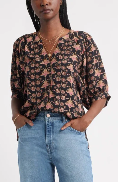 Treasure & Bond Raglan Sleeve Button-up Shirt In Multi