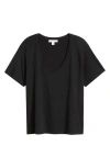 Treasure & Bond Relaxed Scoop Neck Cotton T-shirt In Black