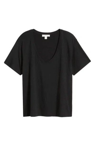 Treasure & Bond Relaxed Scoop Neck Cotton T-shirt In Black