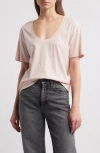Treasure & Bond Relaxed Scoop Neck Cotton T-shirt In Pink Peach