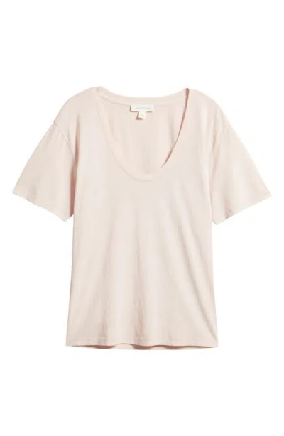 Treasure & Bond Relaxed Scoop Neck Cotton T-shirt In Pink Peach