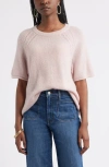 Treasure & Bond Relaxed Short Sleeve Sweater In Pink