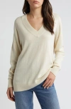 Treasure & Bond Relaxed V-neck Sweater In Ivory Dove