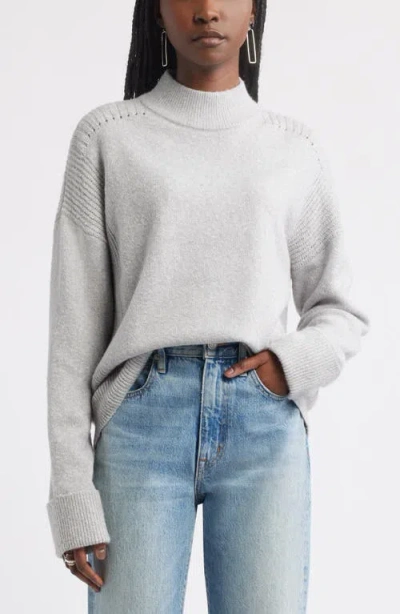 Treasure & Bond Rib Detail Mock Neck Sweater In Gray