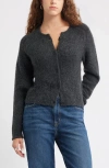 Treasure & Bond Rolled Crewneck Cardigan In Black
