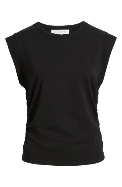 Treasure & Bond Ruched Muscle Tee In Black