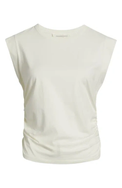 Treasure & Bond Ruched Muscle Tee In Ivory Egret