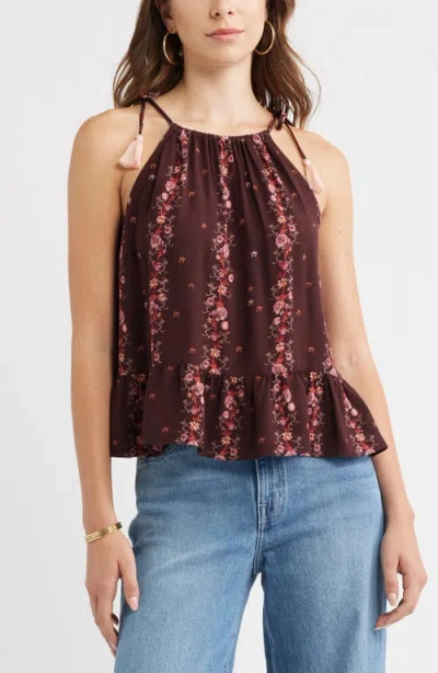 Treasure & Bond Ruffle Hem Camisole In Brown