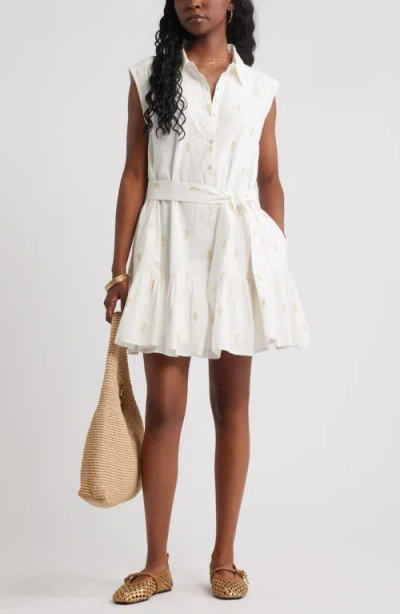 Treasure & Bond Ruffle Hem Minidress In White