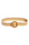 Treasure & Bond Sage Stretch Woven Belt In Tan
