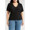 Treasure & Bond Scallop Trim Button-up Top