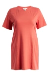 Treasure & Bond Seamed Cotton T-shirt Dress In Red Cranberry