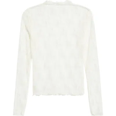 Treasure & Bond Sheer Lace Top In White