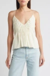 Treasure & Bond Shirred Cotton Gauze Peplum Top