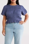 Treasure & Bond Smocked Puff Sleeve Top