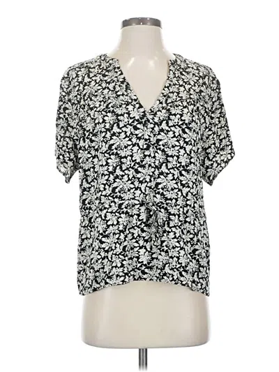 Pre-owned Treasure & Bond Short Sleeve Blouse In Black