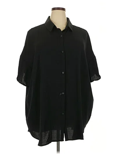 Pre-owned Treasure & Bond Short Sleeve Blouse In Black