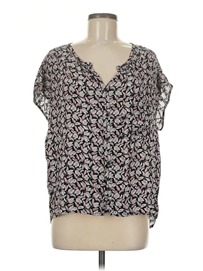 Pre-owned Treasure & Bond Short Sleeve Blouse In Black