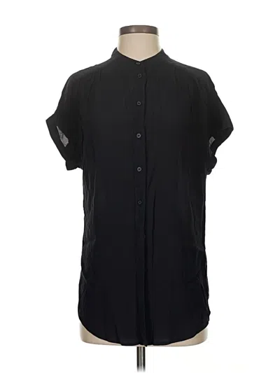 Pre-owned Treasure & Bond Short Sleeve Blouse In Black